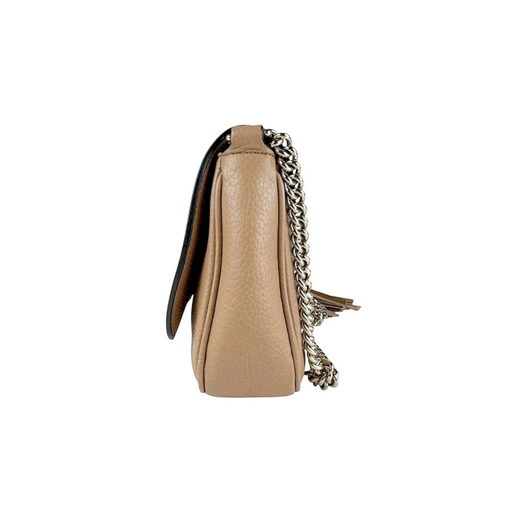 Gucci Leather Bag Soho Shoulder Beige